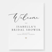 EVELYN Elegant Calligraphy Bridal Shower Welcome Foam Board (Front)