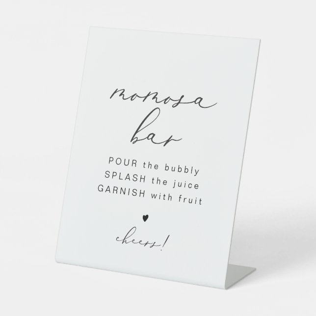 EVELYN Elegant Calligraphy Momosa Bar Sign (Front)