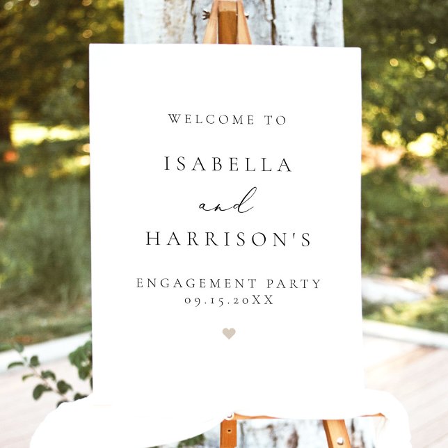 EVELYN Elegant Calligraphy Script Engagement Party Foam Board (Creator Uploaded)