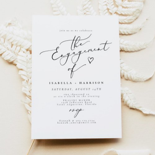 EVELYN Elegant Calligraphy Script Engagement Party Invitation