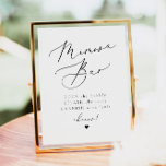 EVELYN Elegant Calligraphy Script Mimosa Bar Sign<br><div class="desc">This mimosa bar sign template features an elegant calligraphy script font and modern minimalist design. Easily edit *most* wording to match your event. This mimosa bar drink sign is perfect for your classic bridal shower,  romantic wedding,  or any other special ocassion.</div>
