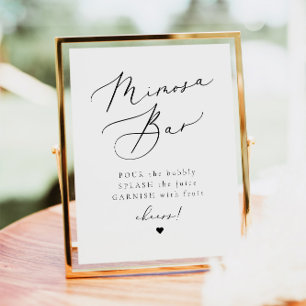 EVELYN Elegant Calligraphy Script Mimosa Bar Sign