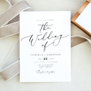 EVELYN Elegant Calligraphy Script Minimal Wedding Invitation