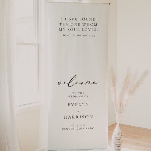 EVELYN Elegant Minimalist Script Wedding Welcome Retractable Banner