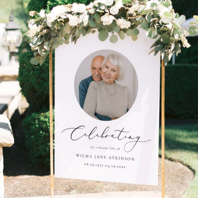 EVELYN Elegant Script Memorial Funeral Welcome Foam Board (Creator Uploaded)