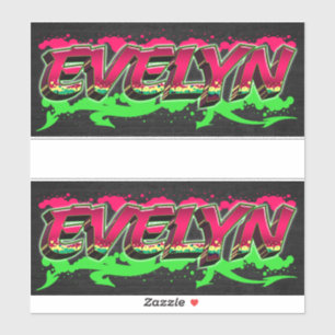 Evelyn First Name Graffiti Decal Sticker