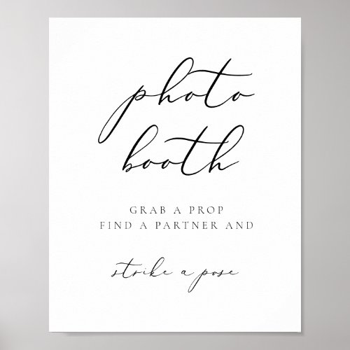 EVELYN Modern Elegant Calligraphy Photo Booth Post Poster