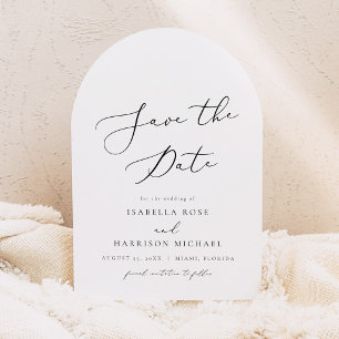 EVELYN Modern Script Arched Save the Date Invitation