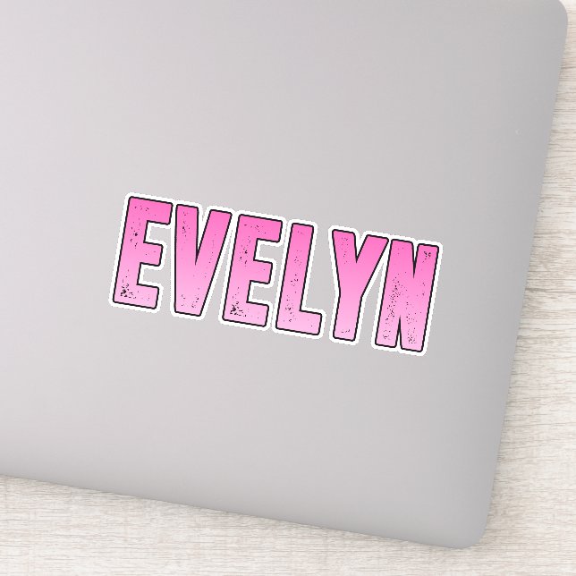 Evelyn name sticker (Detail)