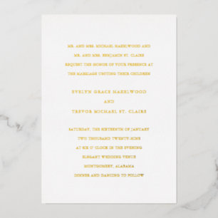 Evelyn Simple Elegant Wedding Foil Invitation