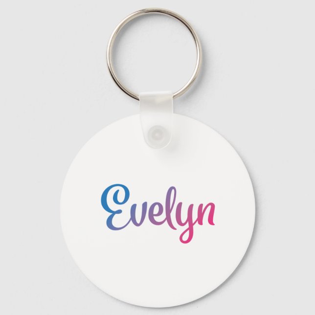Evelyn Stylish Cursive Keychain (Front)