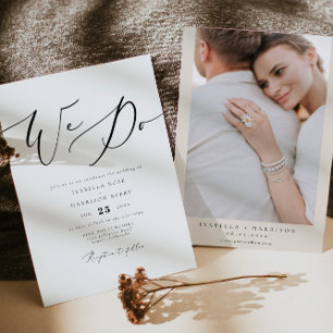 EVELYN We Do Elegant Calligraphy Minimal Wedding Invitation