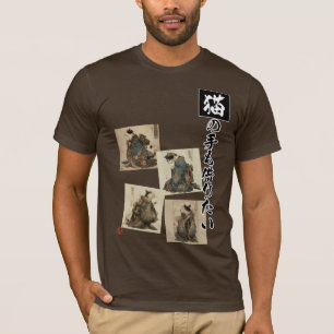 "Even a Cat's Paws" Japanese Cat Art T-Shirt