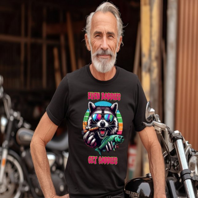 Even Baddies Get Saddies Racoon With A Fish T-Shirt (Creator Uploaded)
