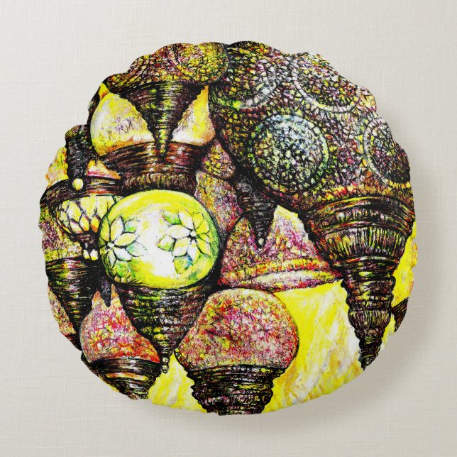 Even Bigger Idea of Color Round Pillow (Front)