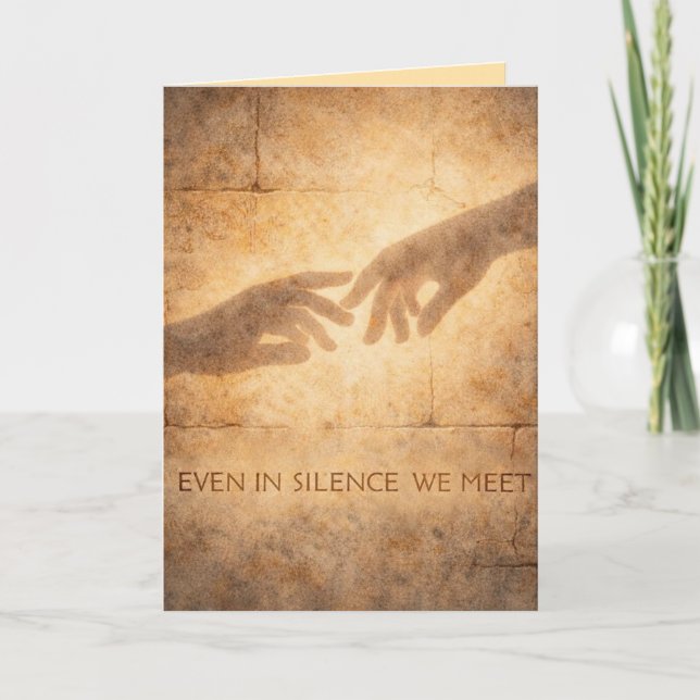 Even in Silence We Meet Romantic Minimal  Holiday Card (Front)