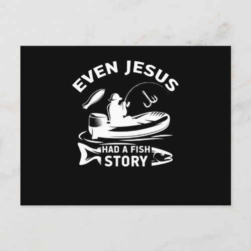Even Jesus Had A Fish Story Christain Announcement Postcard