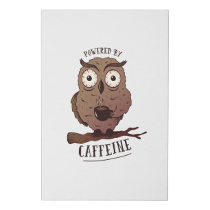 Even Mr Owl Needs A Cup Of Coffee Sometimes Faux Canvas Print