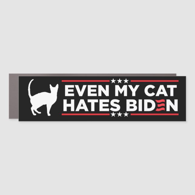 Even My Cat Hates Biden FJB Bumper Car Magnet (Front)