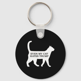 Even My Cat Hates Trump Keychain