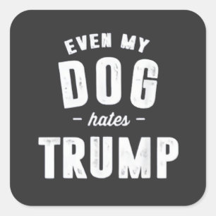 Even My Dog Hates Trump Anti Humor Square Sticker