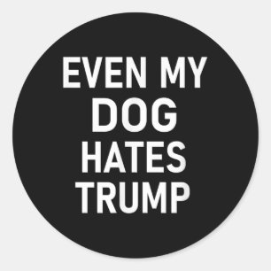 Even My Dog Hates Trump, Liberal, Anti-conservativ Classic Round Sticker