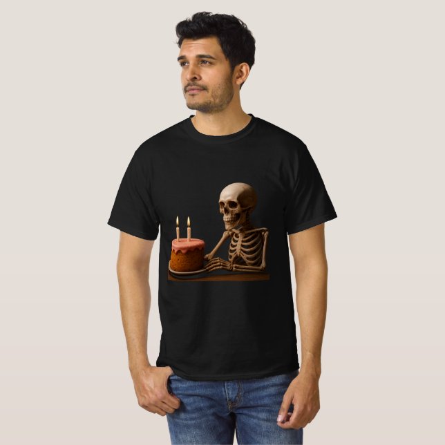 Even Skeletons Deserve a Birthday Slice T-Shirt (Front Full)