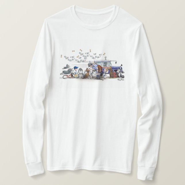 Even The Dogs & Cats Love Their Mailman! T-Shirt (Design Front)