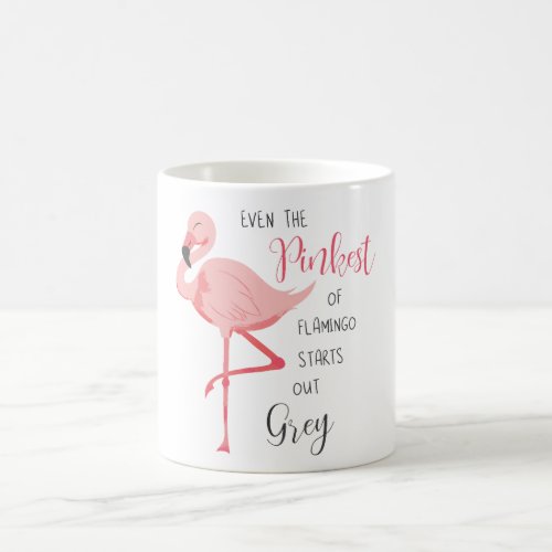 Even The Pinkest Flamingo Starts Out Grey Mug