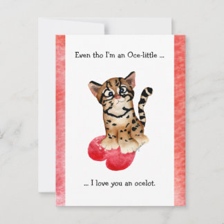 Even tho, I Love You An Ocelot Pun Postcard