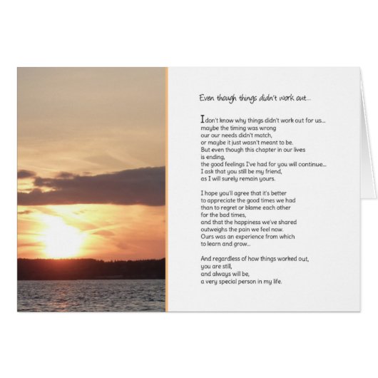 Even though things didn't work out...Relationships Cards (Front Horizontal)