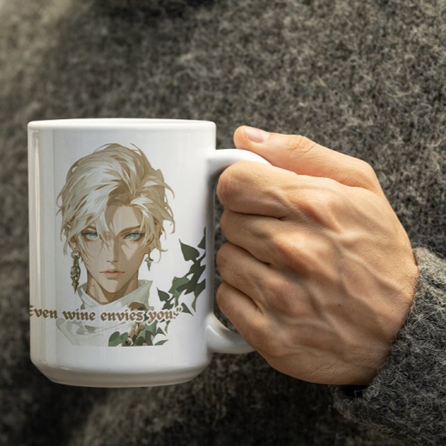 Even Wine Envies You Anime Guy Coffee Mug (Creator Uploaded)