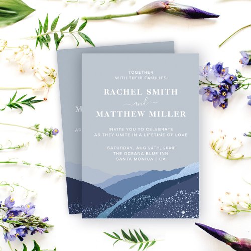 Evenin in the hills mountains bleu blue dusty  inv invitation