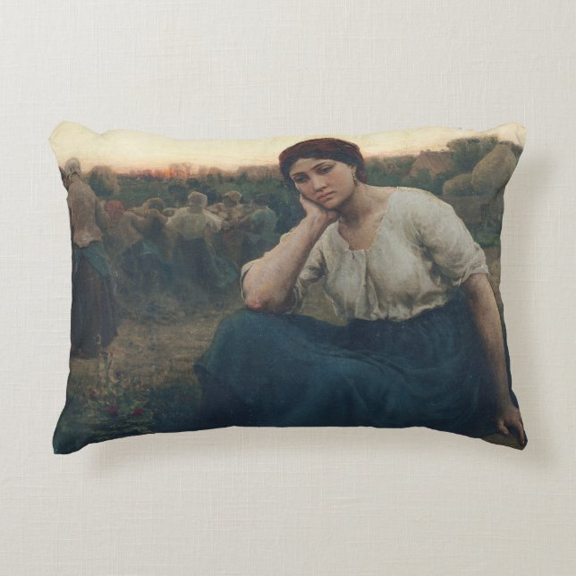 Evening, 1860 decorative pillow (Front)