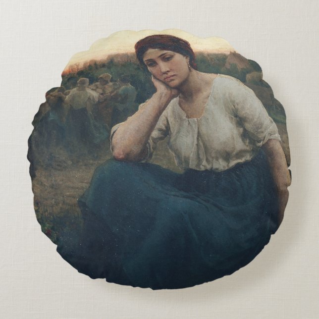 Evening, 1860 round pillow (Front)