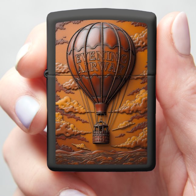Evening Airway Golden Cloudscape Zippo Lighter (In Hand)