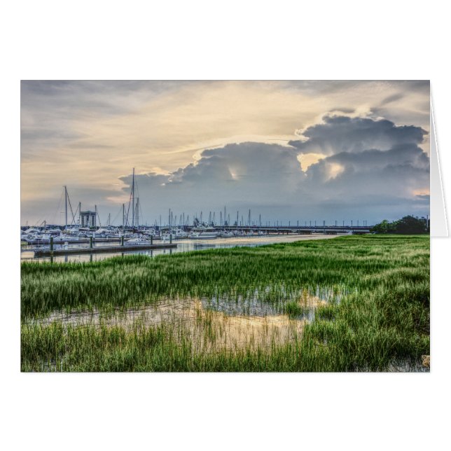 Evening At Charleston Harbor Cards (Front Horizontal)