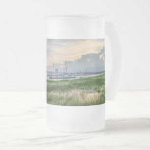 Evening At Charleston Harbor Frosted Glass Beer Mug