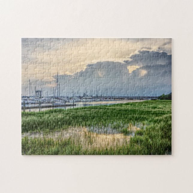 Evening At Charleston Harbor Jigsaw Puzzle (Horizontal)