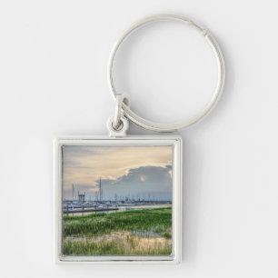 Evening At Charleston Harbor Keychain