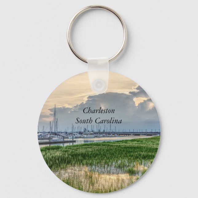 Evening At Charleston Harbor Keychain (Front)