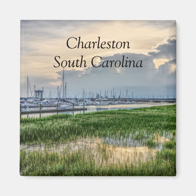 Evening At Charleston Harbor Magnet (Front)