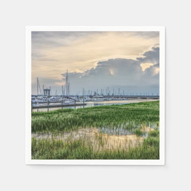 Evening At Charleston Harbor Napkins (Front)