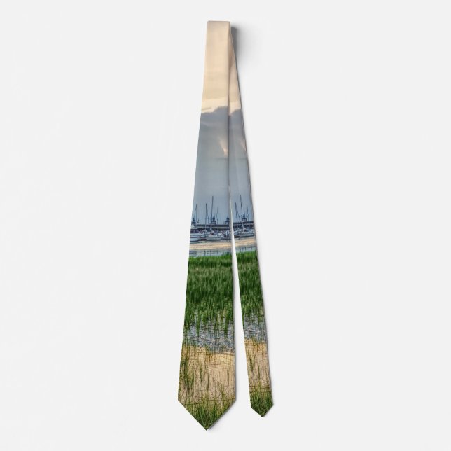 Evening At Charleston Harbor Neck Tie (Front)