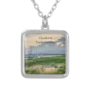 Evening At Charleston Harbor Silver Plated Necklace
