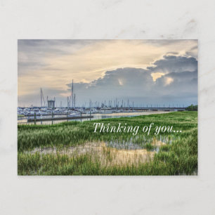 Evening At Charleston Harbor Thinking Of You Postcard