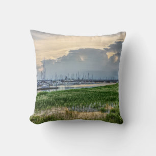 Evening At Charleston Harbor Throw Pillow