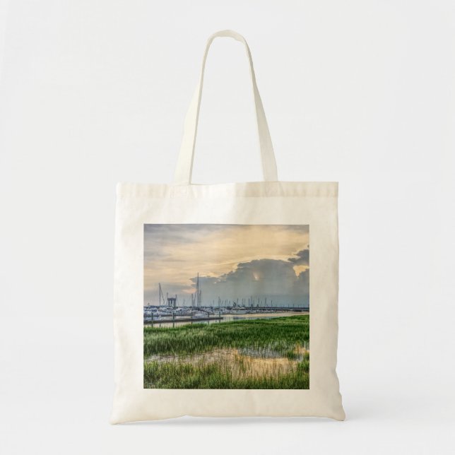 Evening At Charleston Harbor Tote Bag (Front)