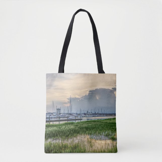 Evening At Charleston Harbor Tote Bag (Front)