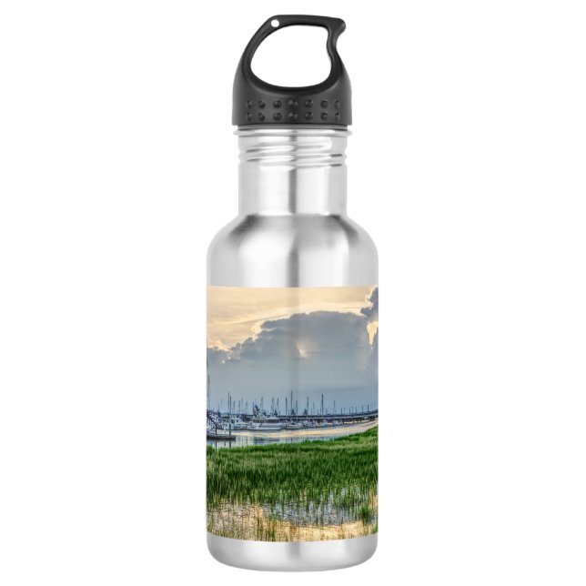 Evening At Charleston Harbor Water Bottle (Front)